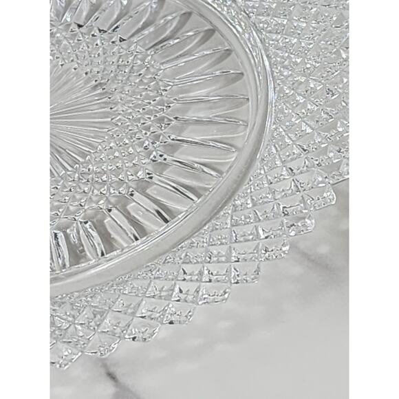 Fostoria Stratton Avon Salad Plates 8" Heavy America Lead Crystal Diamond Shaped - Picture 10 of 15